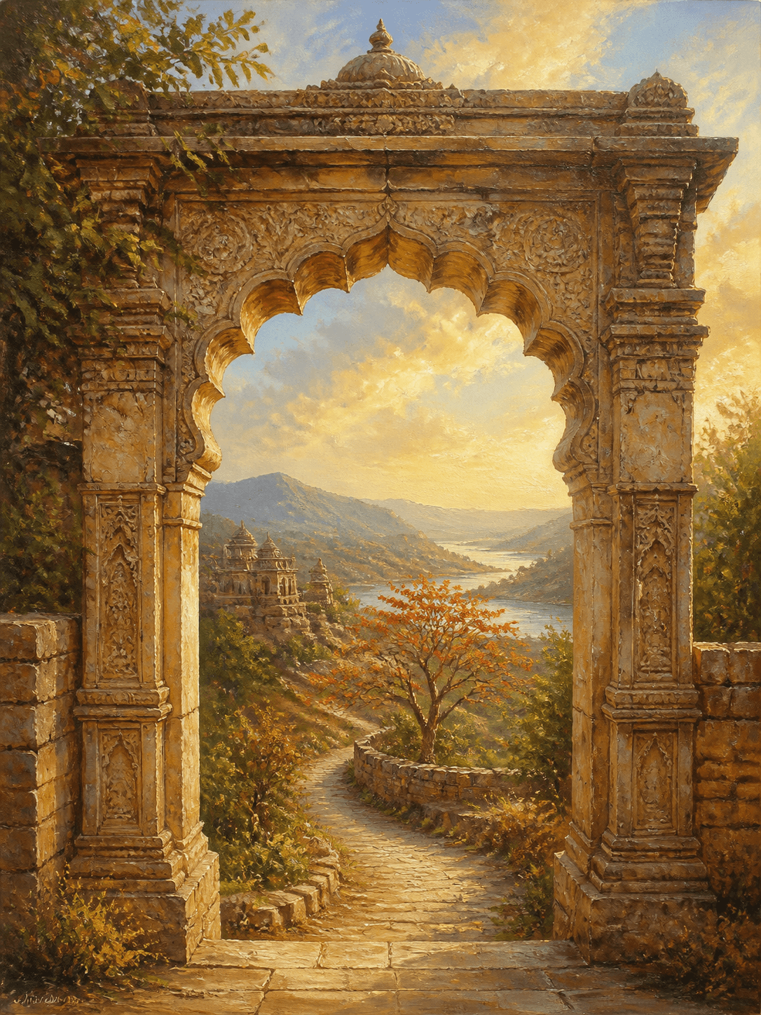 Original landscape painting representing an authenticated artwork